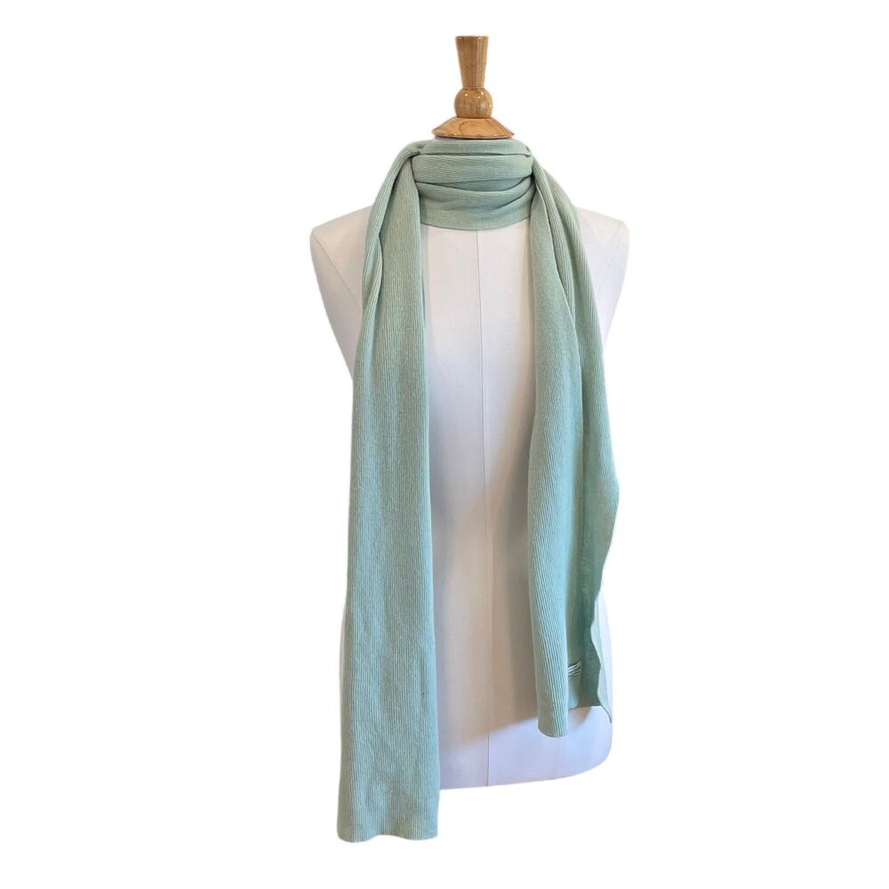 Vintage United Colors of Benetton Pastel Green Long Scarf, Made in Italy
